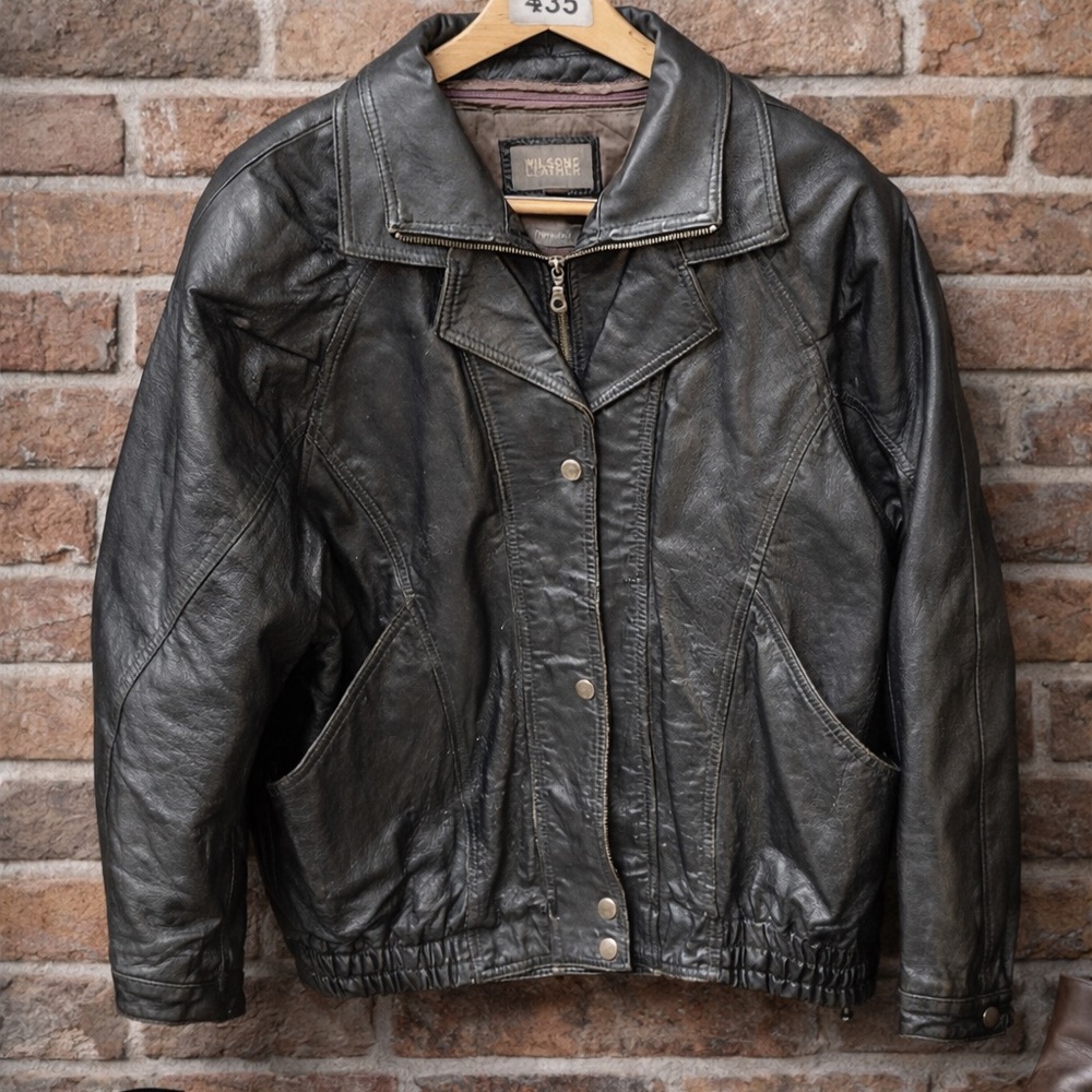 Wilsons Leather Black Jacket with Thinsulate Lining